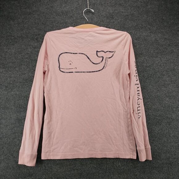 Vineyard Vines Women's Whale Chest Pocket T-Shirt Pink XS Long Sleeve Cotton - Picture 8 of 14